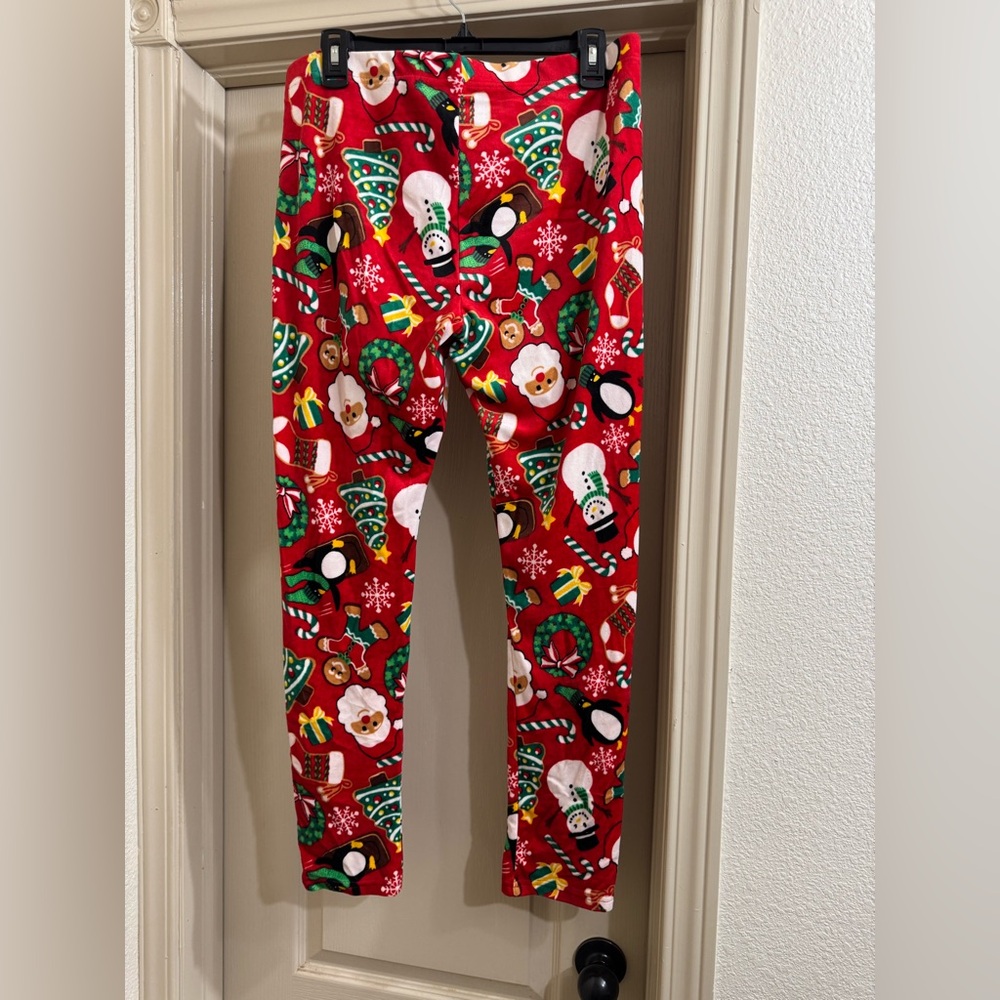 NWOT Festive Red Christmas Leggings - Picture 3 of 5